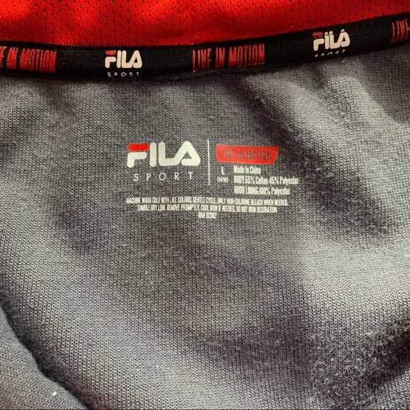 Fila Sport Gray/Red Hoodie Pull Over - Picture 3 of 6